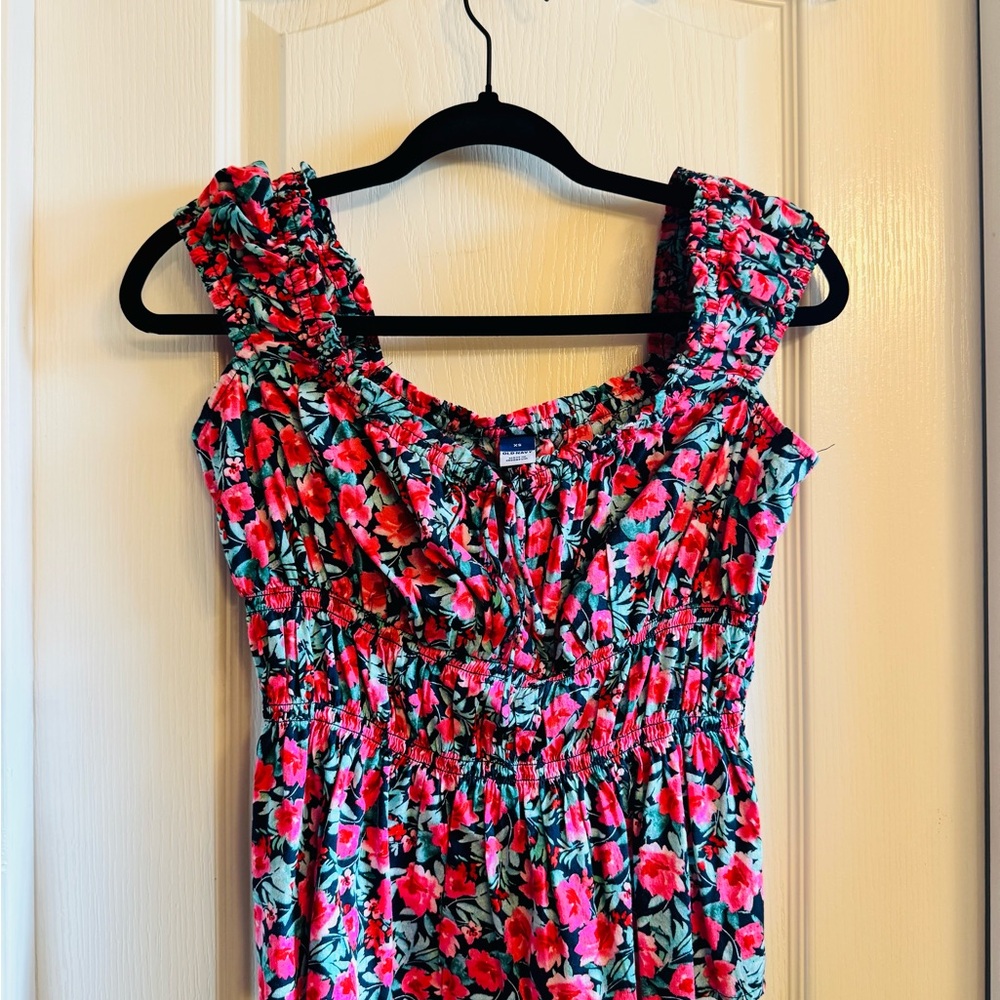 Floral Smocked Dress with Ruffled Straps